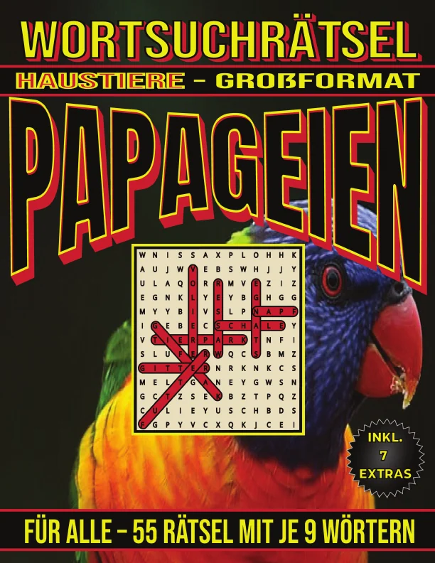 Cover von Papageien – Wortsuchrätsel