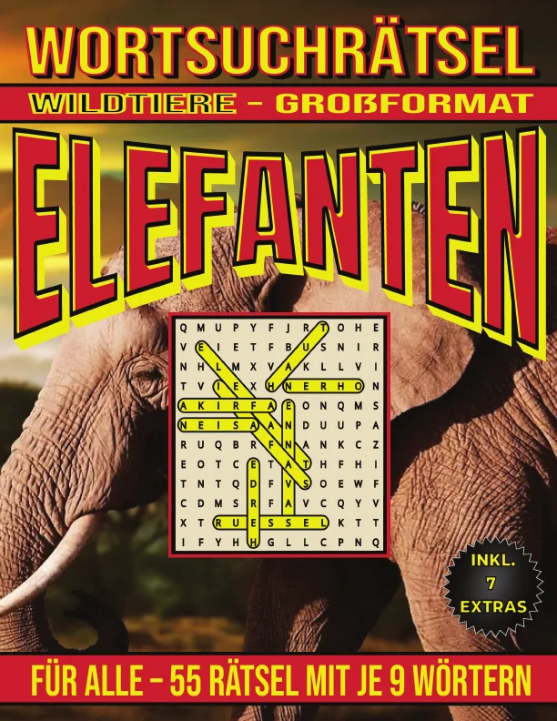 Cover von Elefanten – Wortsuchrätsel