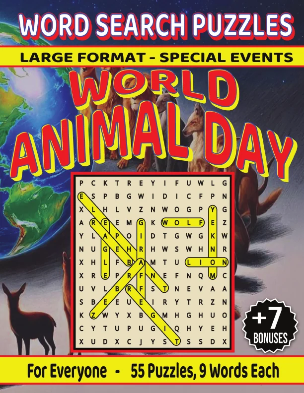 Cover of World Animal Day – Special Events – Word Searches for Everyone