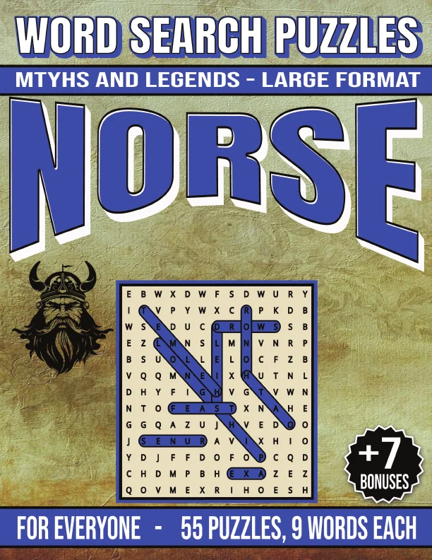 Cover of Norse Myths and Legends - Word Search Puzzles