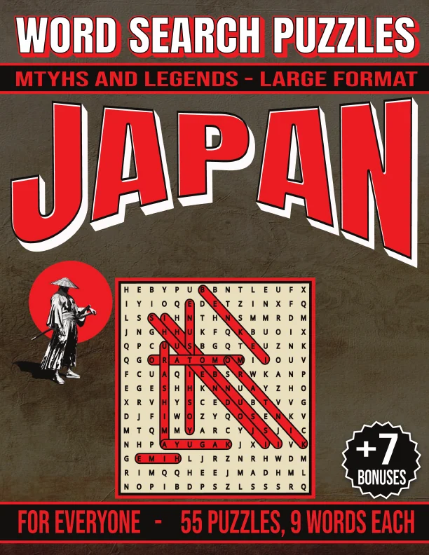 Cover of Japan Myths and Legends - Word Search Puzzles
