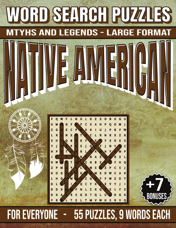 Cover of Native American Myths and Legends - Word Search Puzzles