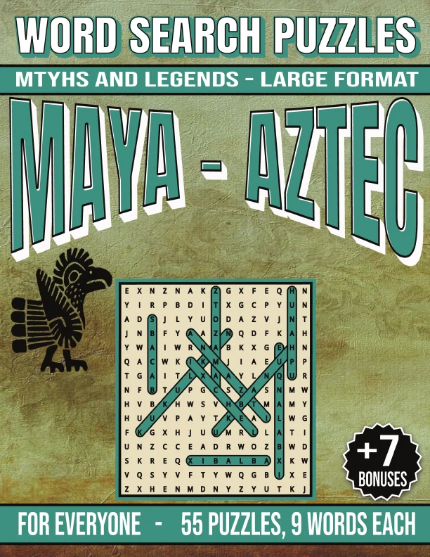 Cover of Maya - Aztec Myths and Legends - Word Search Puzzles