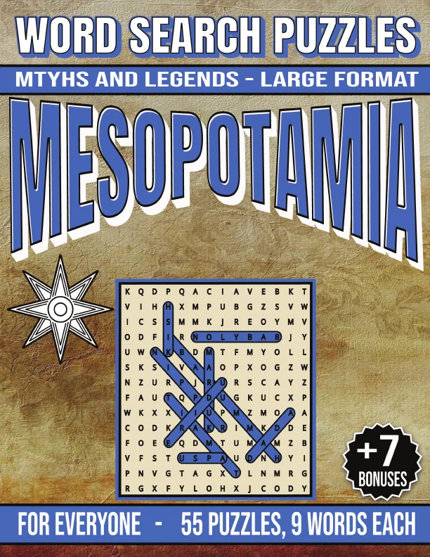 Cover of Mesopotamia Myths and Legends - Word Search Puzzles