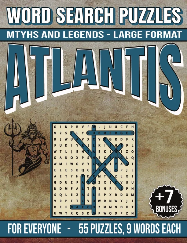 Cover of Atlantis Myths and Legends - Word Search Puzzles
