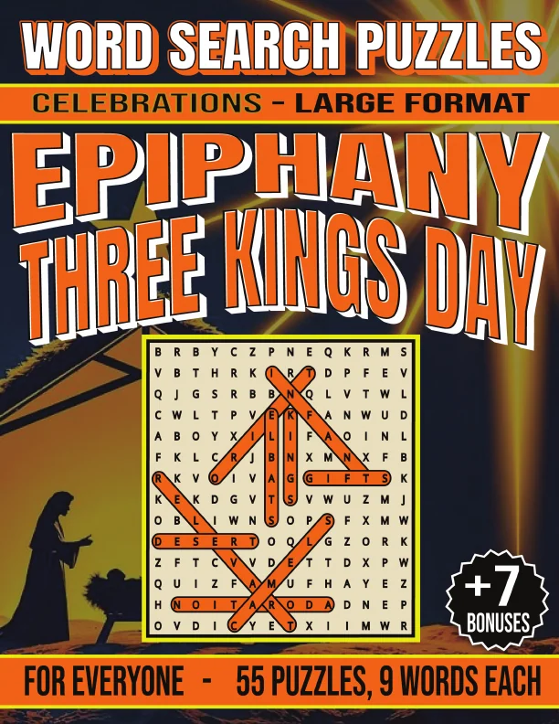 Cover of Epiphany (Three King's Day) - Word Search Puzzles