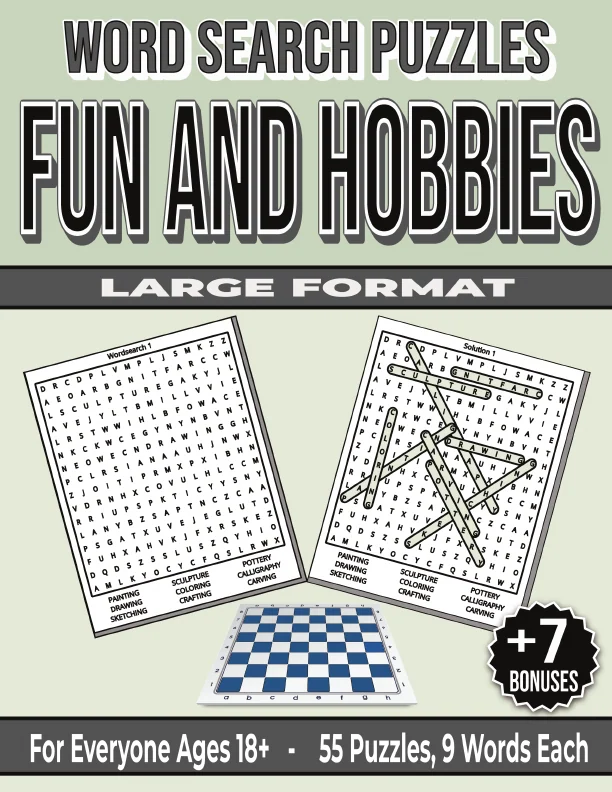 Cover of Fun and Hobbies – Word Search Puzzles | For Everyone Ages 18+
