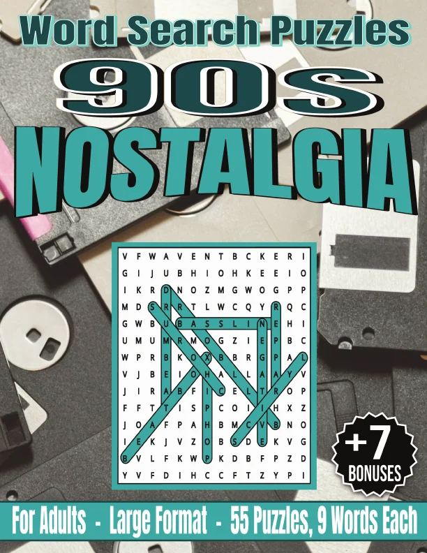 Cover of 90s Nostalgia - Word Search