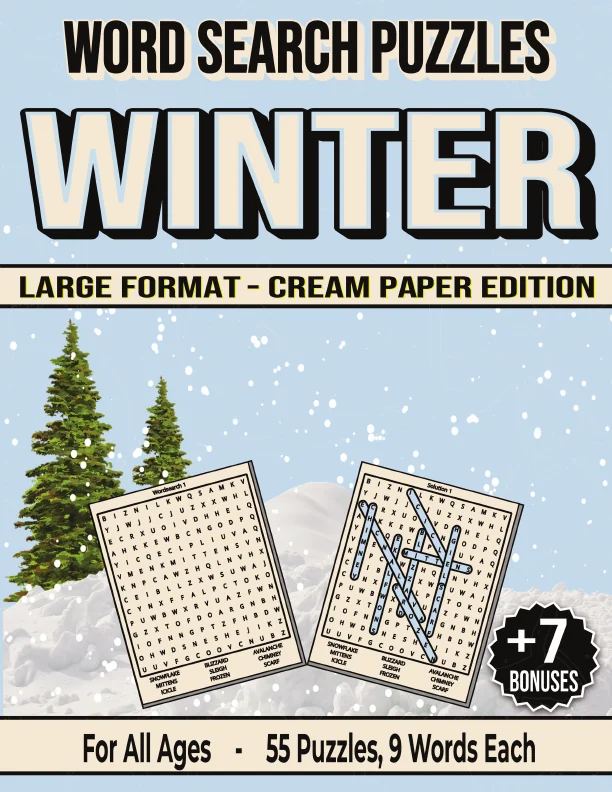 Cover of Winter - Word Search Puzzles - Cream Paper