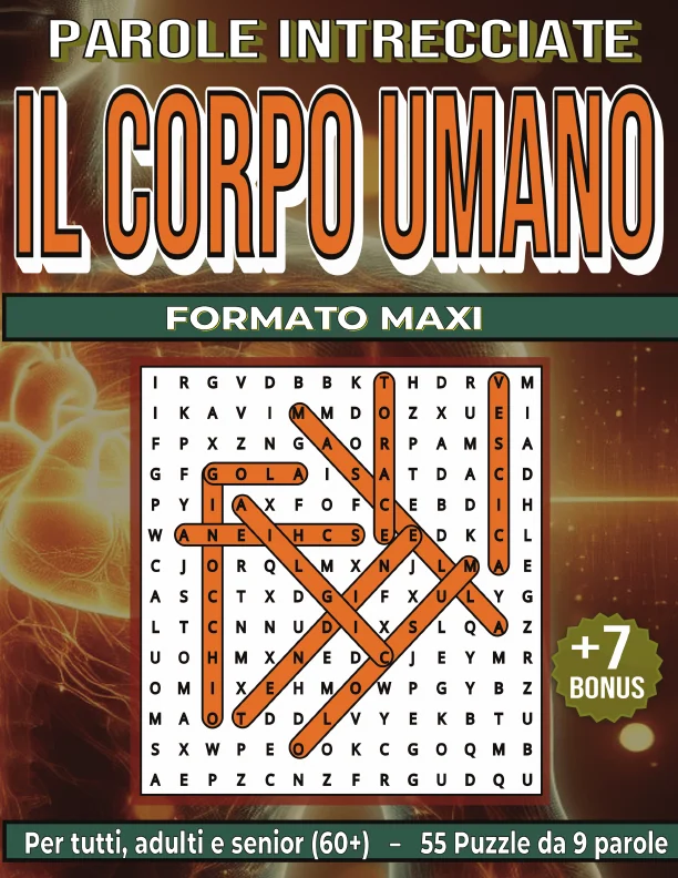 Copertina di Parole Intrecciate "Il Corpo Umano" per tutti, adulti e senior(60+)