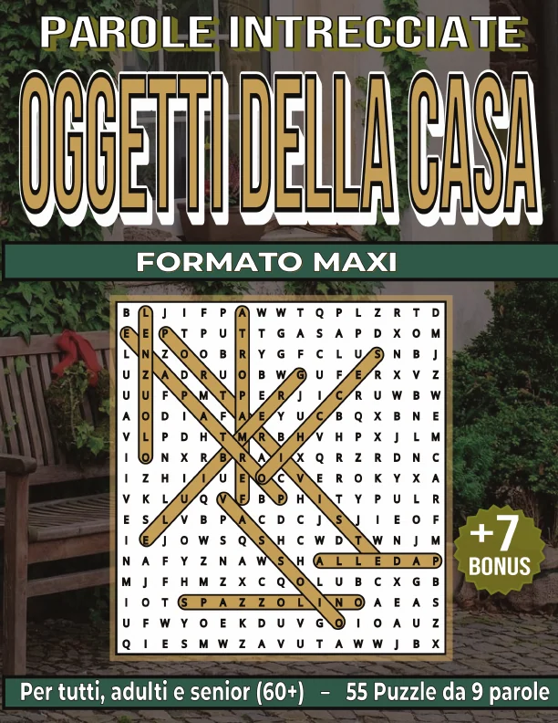 Copertina di Parole Intrecciate "Oggetti della casa" per tutti, adulti e senior(60+)