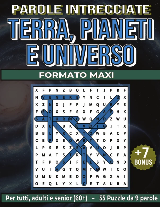 Copertina di Parole Intrecciate "Terra, Pianeti e Universo" per tutti, adulti e senior(60+)