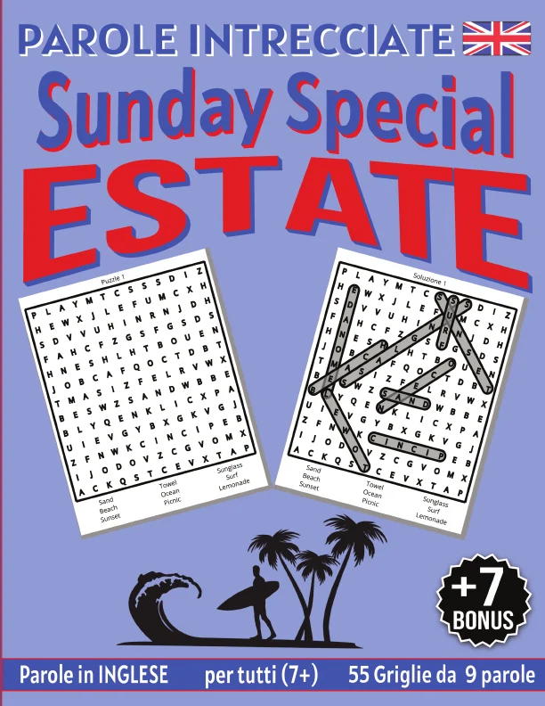 Copertina di Parole Intrecciate "Sunday Special" in Inglese (7+) – Estate