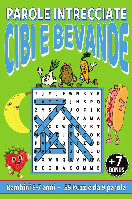 Copertina di Parole Crociate su Cibi e Bevande per bambini da 5 - 7 anni