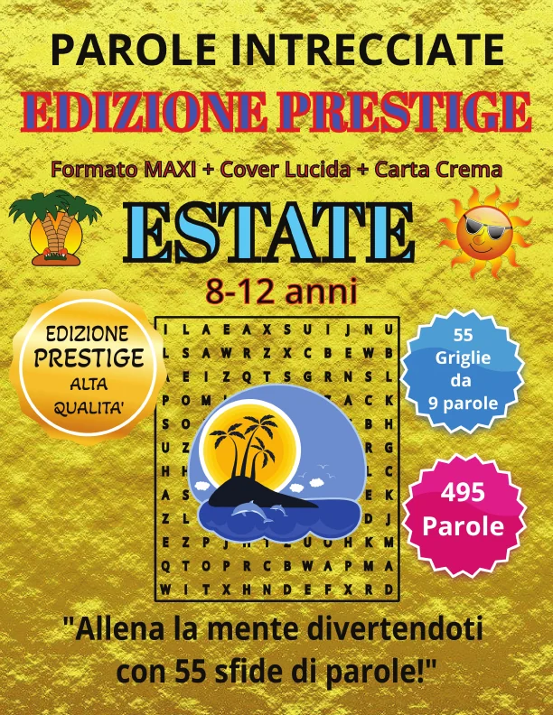 Copertina di Parole Intrecciate – Edizione PRESTIGE – Estate per giovani da 8-12 anni