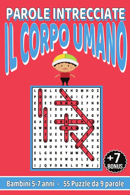 Copertina di Parole Crociate "Il Corpo Umano" per bambini da 5-7 anni