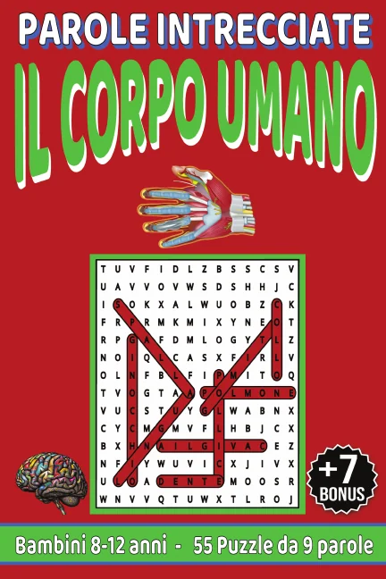 Copertina di Parole Crociate sul corpo umano per bambini da 8-12 anni