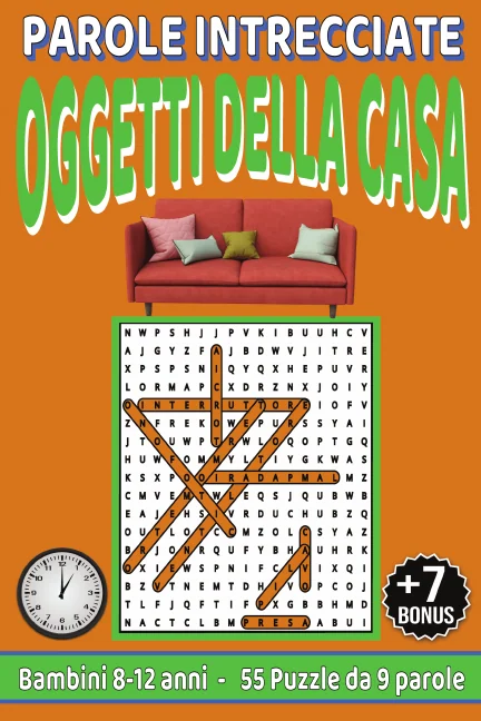 Copertina di Parole Crociate sugli oggetti della casa per bamabini da 8-12 anni