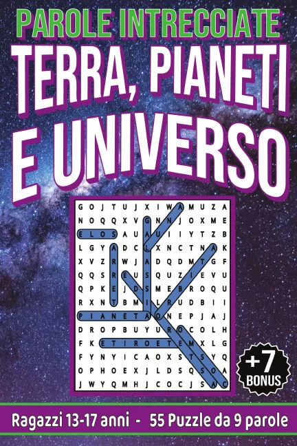 Copertina di Parole Intrecciate "Terra, Pianeti e Universo" per ragazzi da 13-17 anni