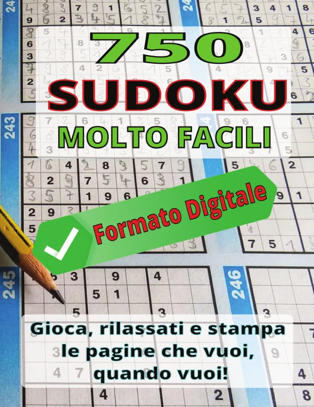 Copertina di 750 Sudoku Molto Facili | File Digitale da Stampare | Gioco di Logica per Tutti