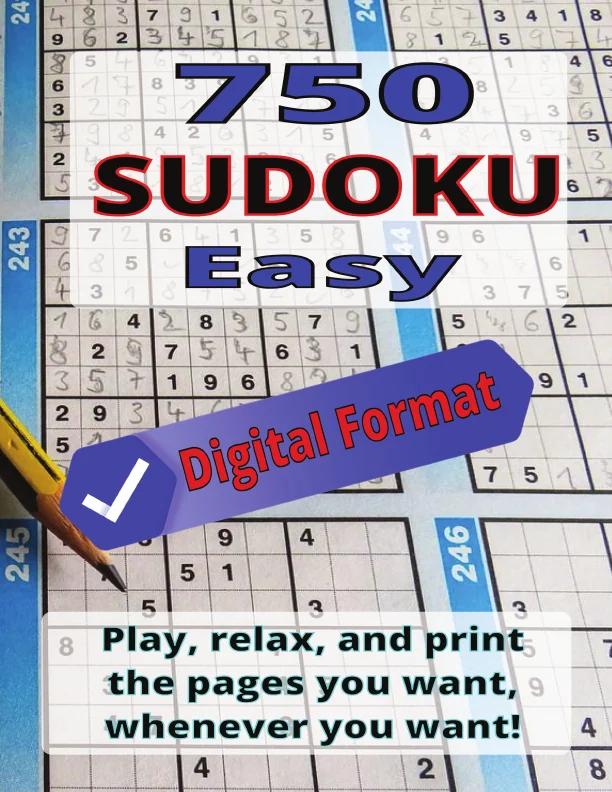 Cover of 750 Easy Sudoku | Printable Digital File | Logic Game for Everyone